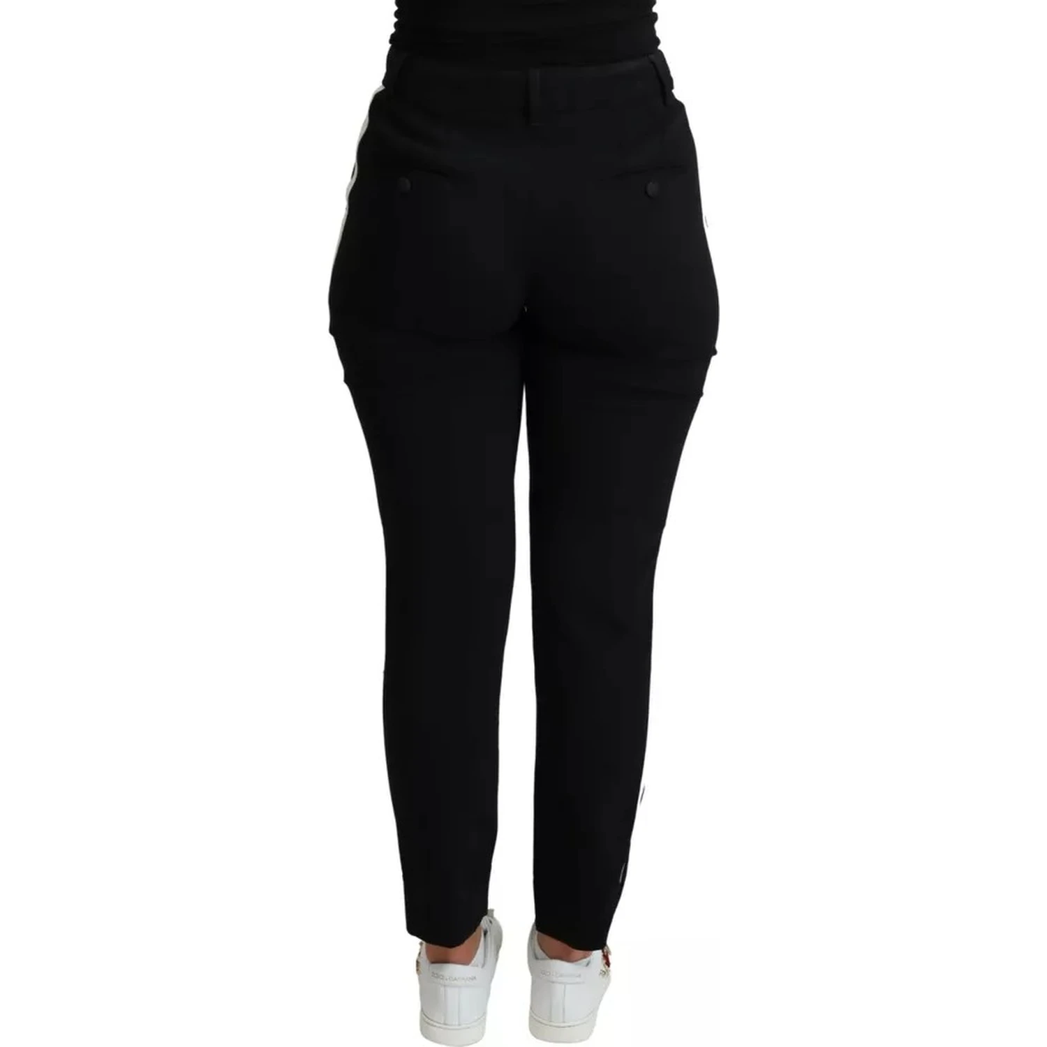 Black Virgin Wool Stretch Skinny Pants