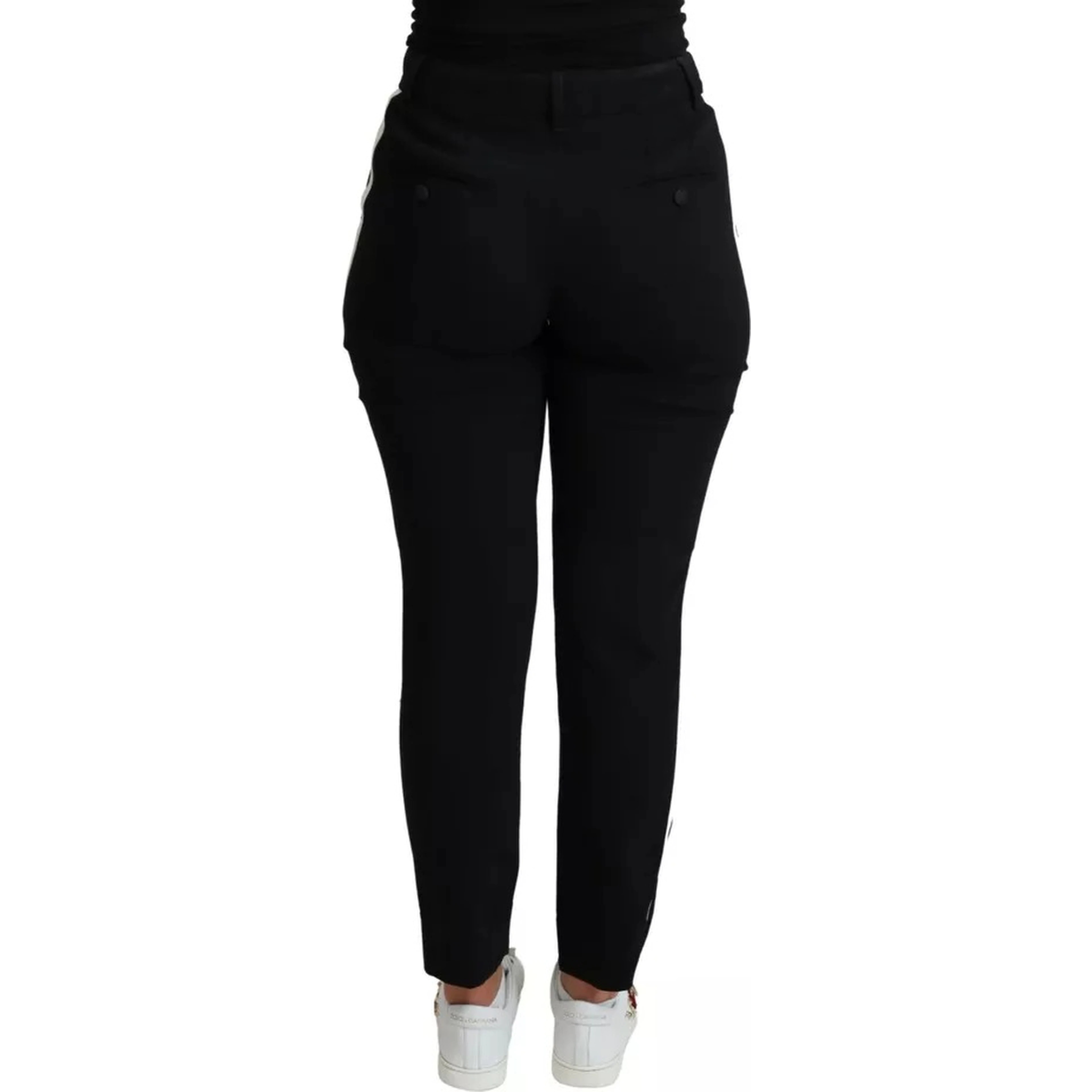 Black Virgin Wool Stretch Skinny Pants