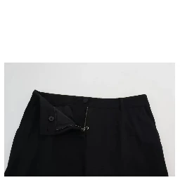 Black Virgin Wool Stretch Skinny Pants
