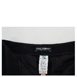 Black Virgin Wool Stretch Skinny Pants