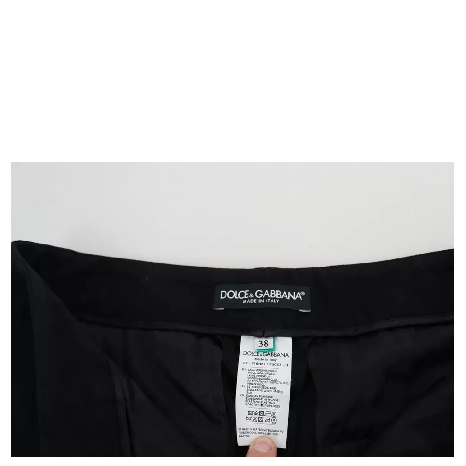 Black Virgin Wool Stretch Skinny Pants