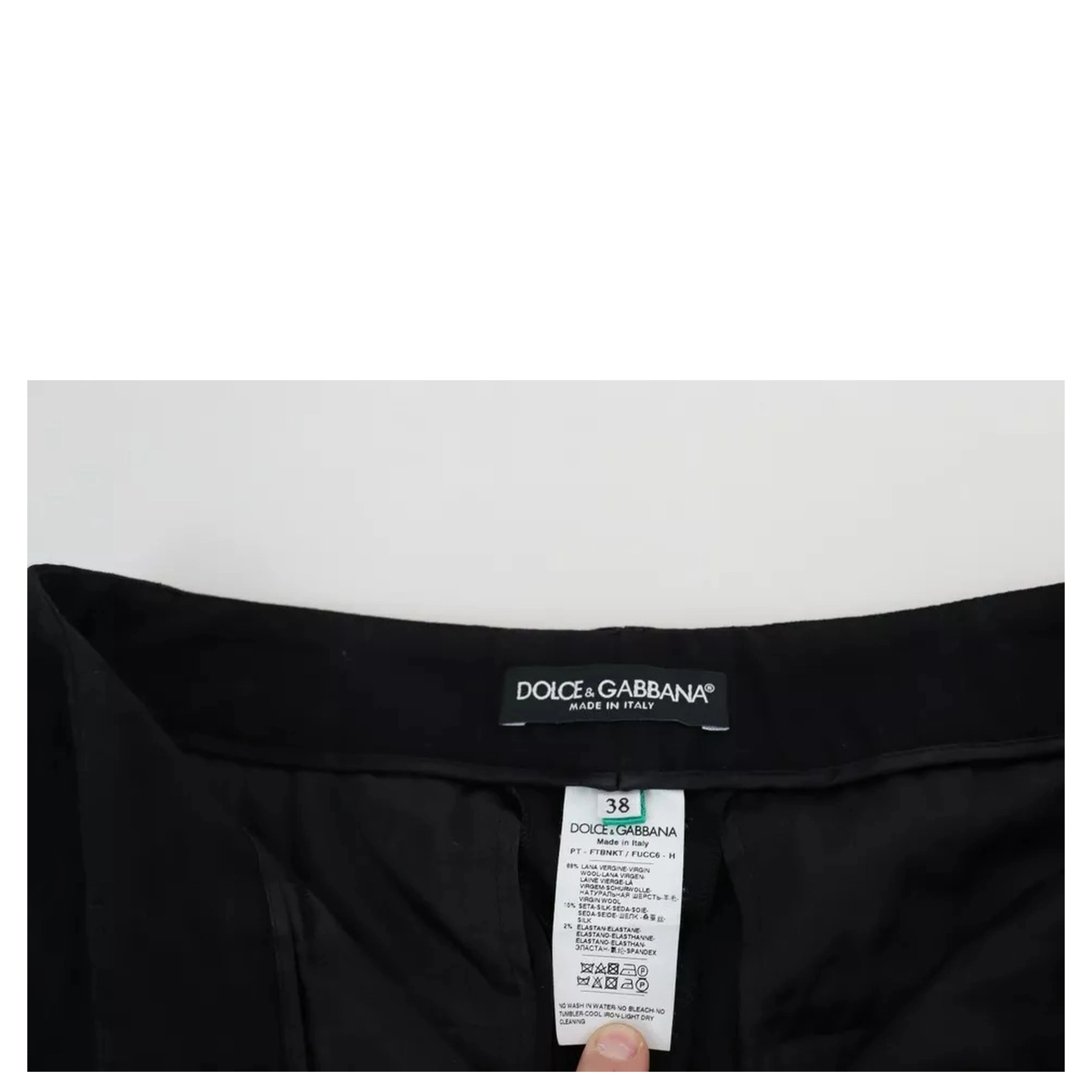 Black Virgin Wool Stretch Skinny Pants