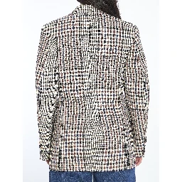 Double-breasted check blazer