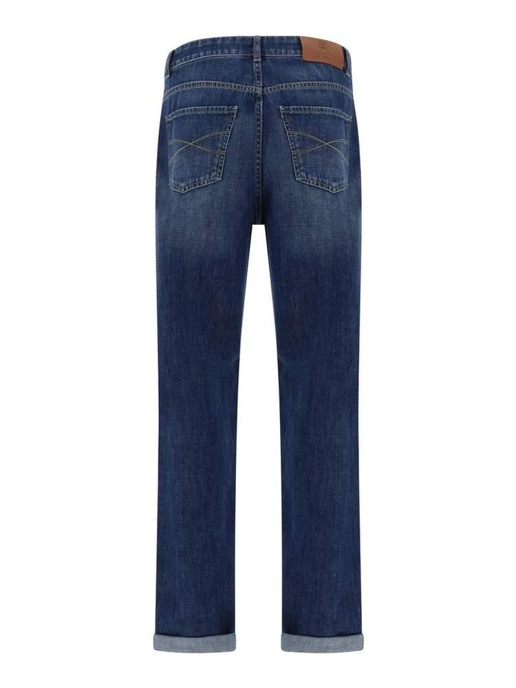 Blue Cotton Straight-Leg Jeans alternative