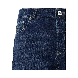 بنطلون جينز أزرق قطني بقصة مستقيمة