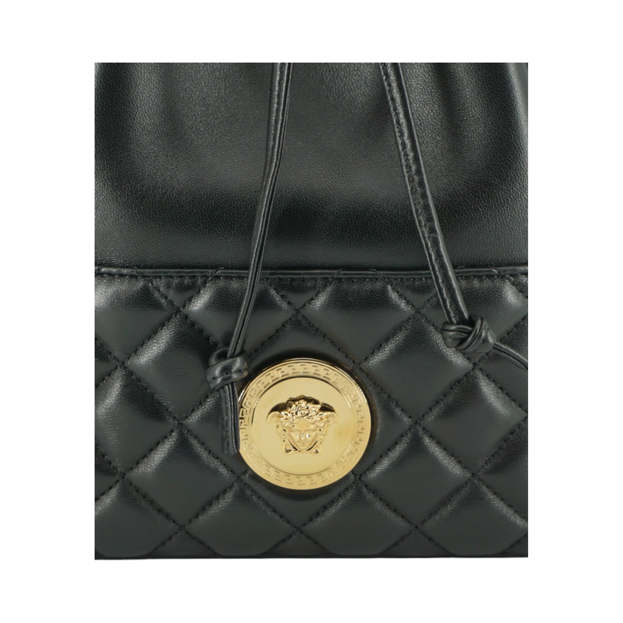 Black Lamb Leather Bucket Shoulder Bag