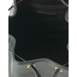 Black Lamb Leather Bucket Shoulder Bag