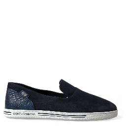 Blue Suede Caiman Loafers Saint Tropez Shoes