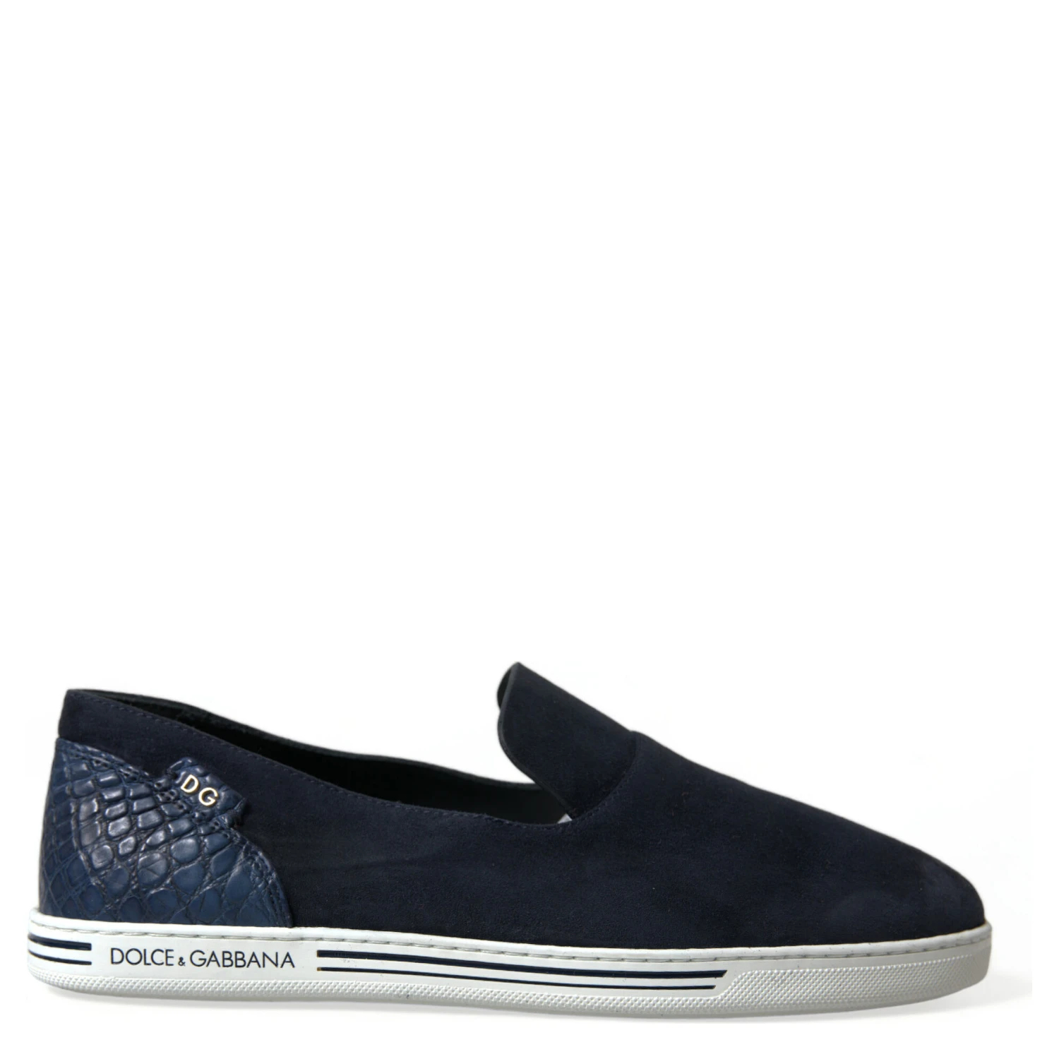 Blue Suede Caiman Loafers Saint Tropez Shoes