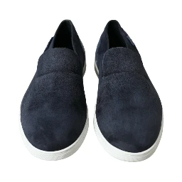 Blue Suede Caiman Loafers Saint Tropez Shoes