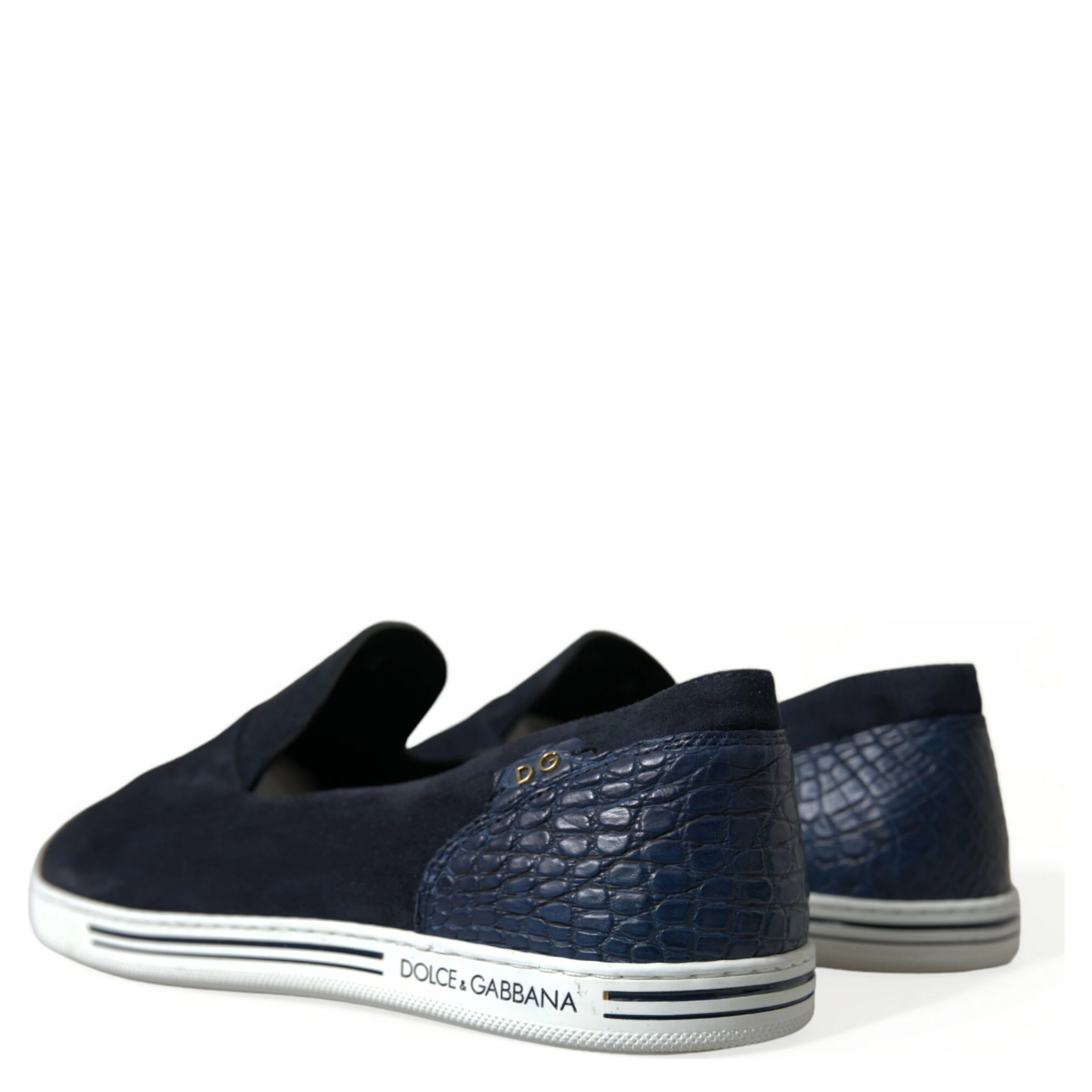 Blue Suede Caiman Loafers Saint Tropez Shoes