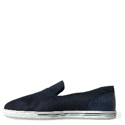 Blue Suede Caiman Loafers Saint Tropez Shoes