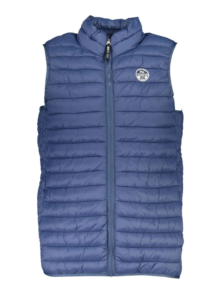 Blue Polyamide Sleveless Jacket