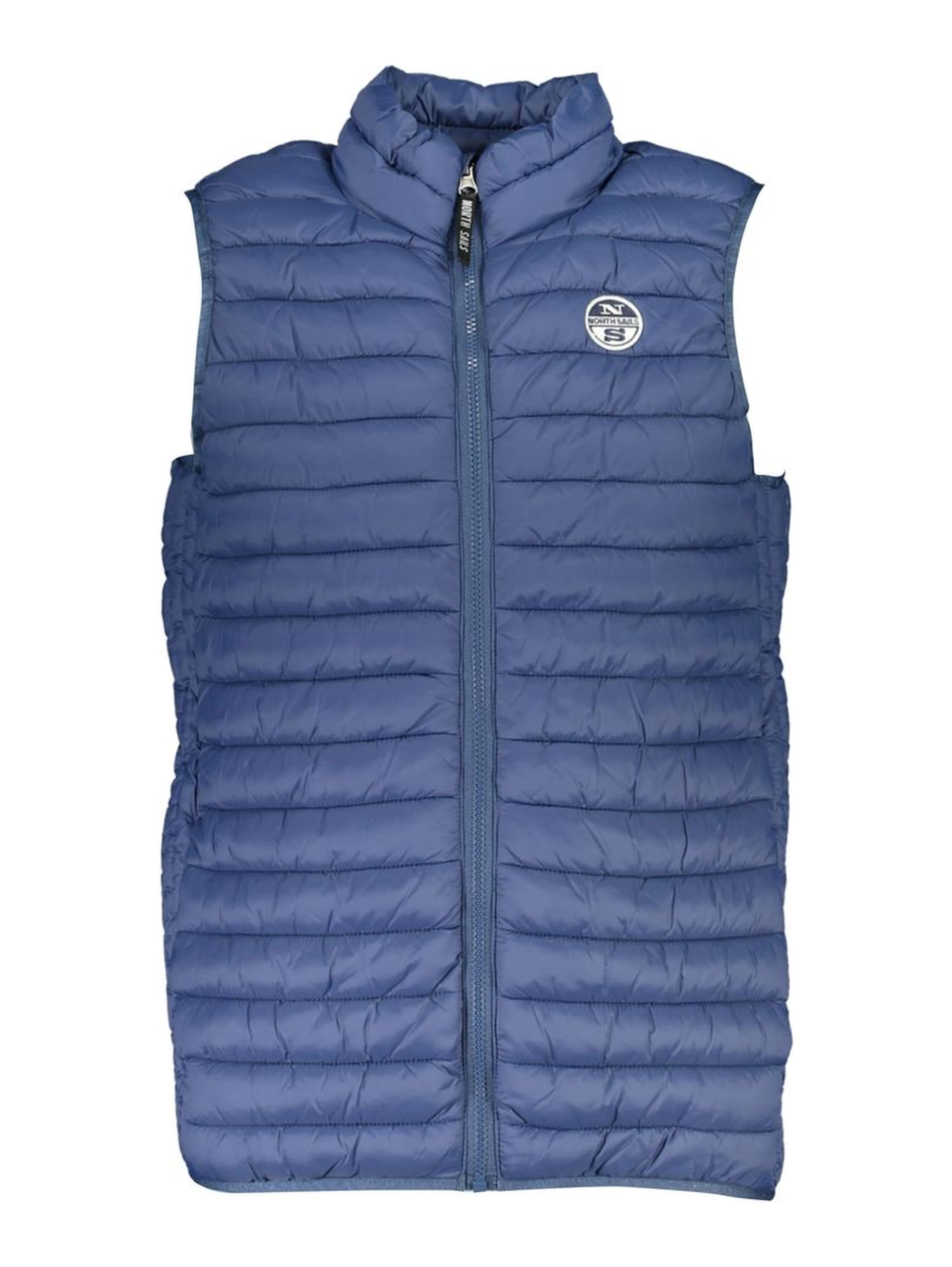 Blue Polyamide Sleveless Jacket