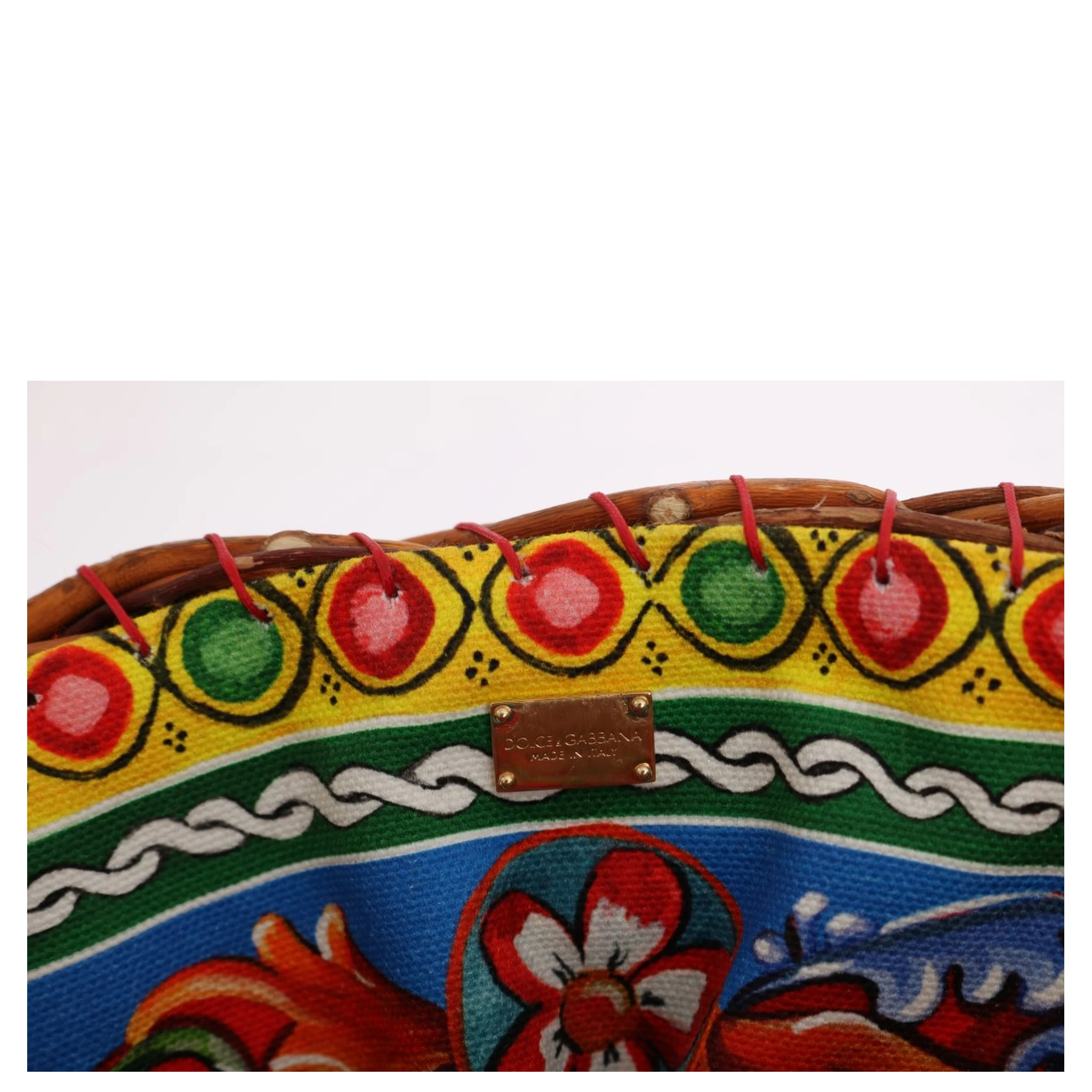 Multicolor AGNESE Straw Crystal Pom Pom Bag