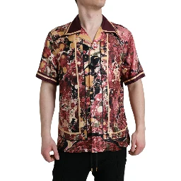 Multicolor Button Down Silk Shirt