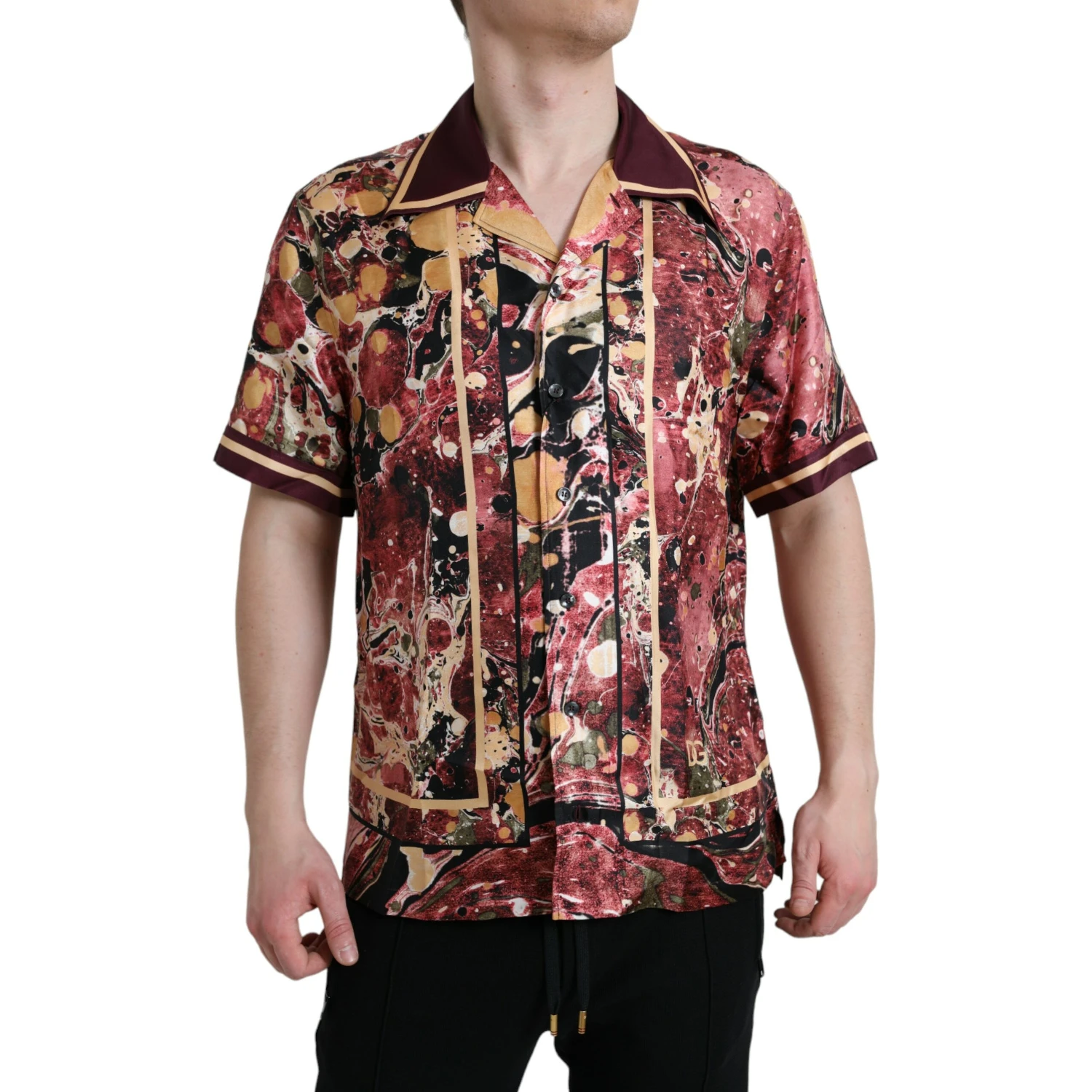 Multicolor Button Down Silk Shirt