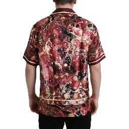 Multicolor Button Down Silk Shirt
