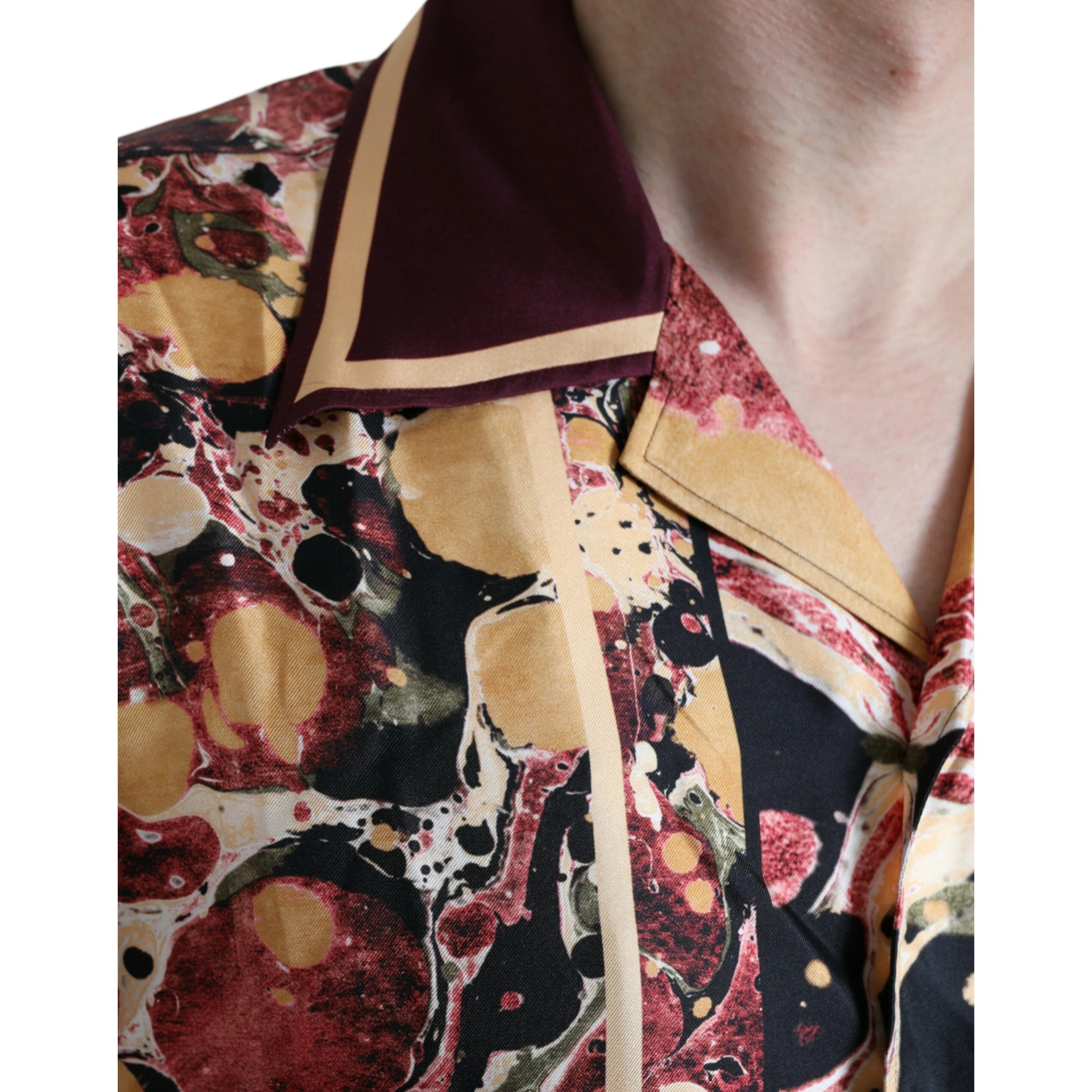 Multicolor Button Down Silk Shirt