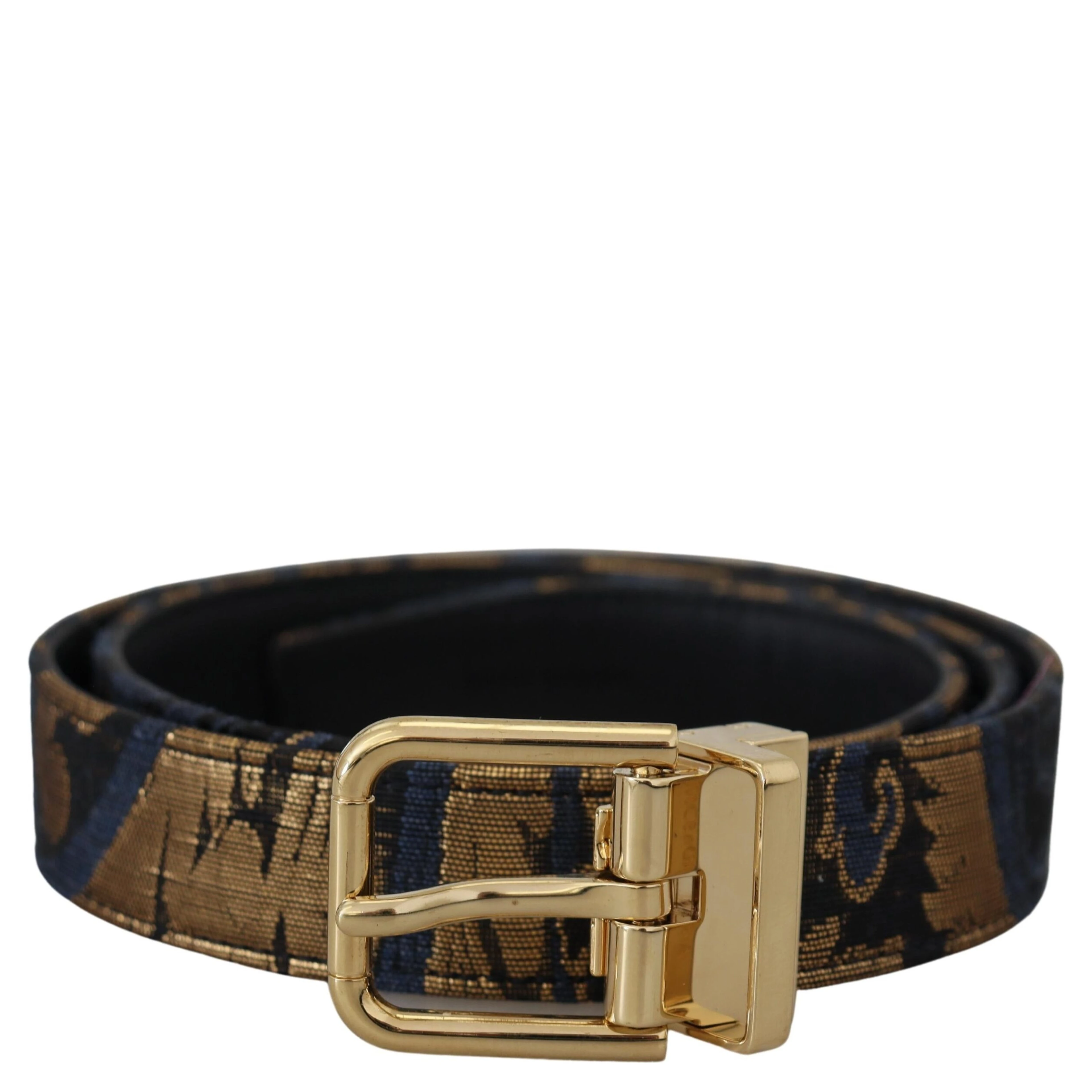 Multicolor Jacquard Leather Logo Buckle Belt