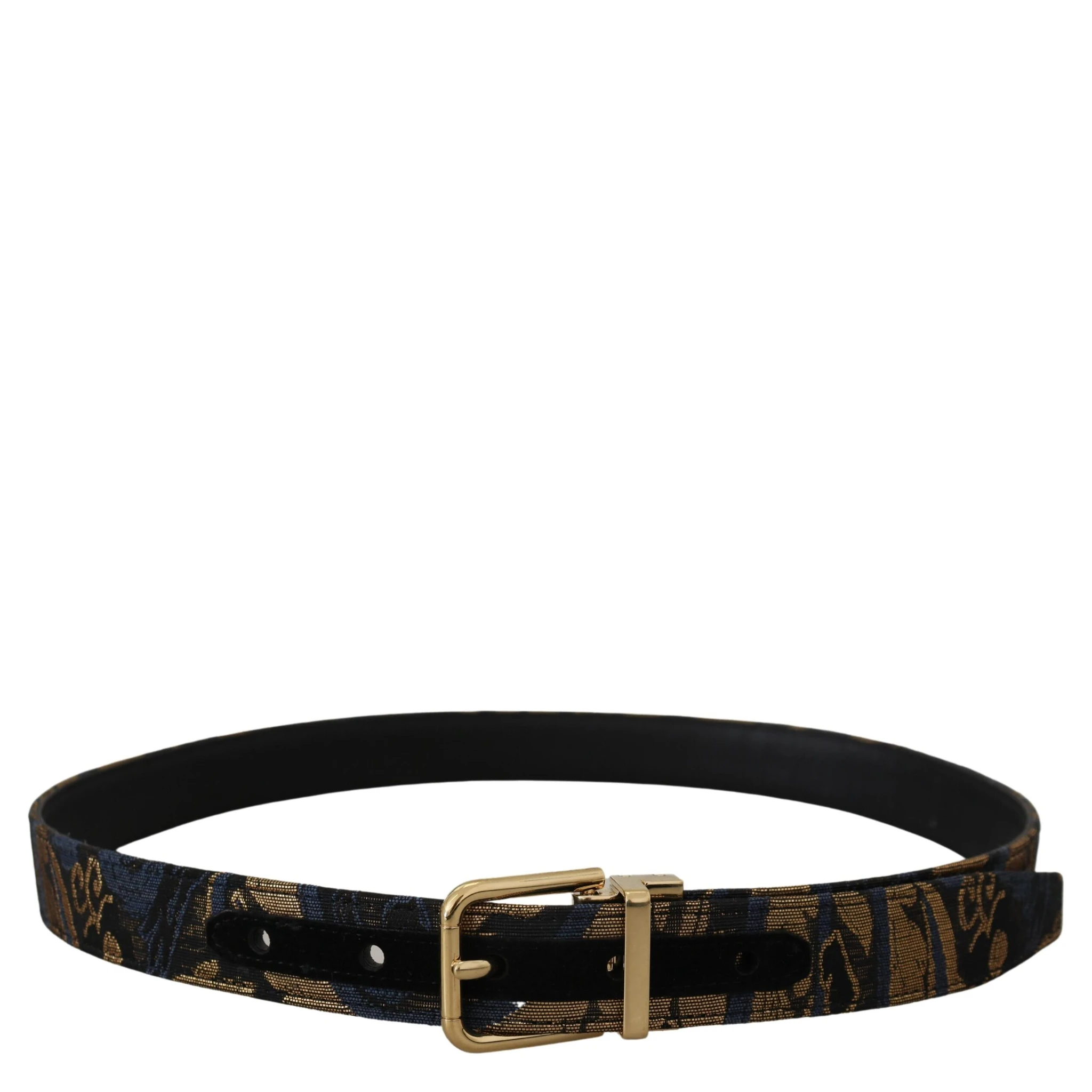 Multicolor Jacquard Leather Logo Buckle Belt