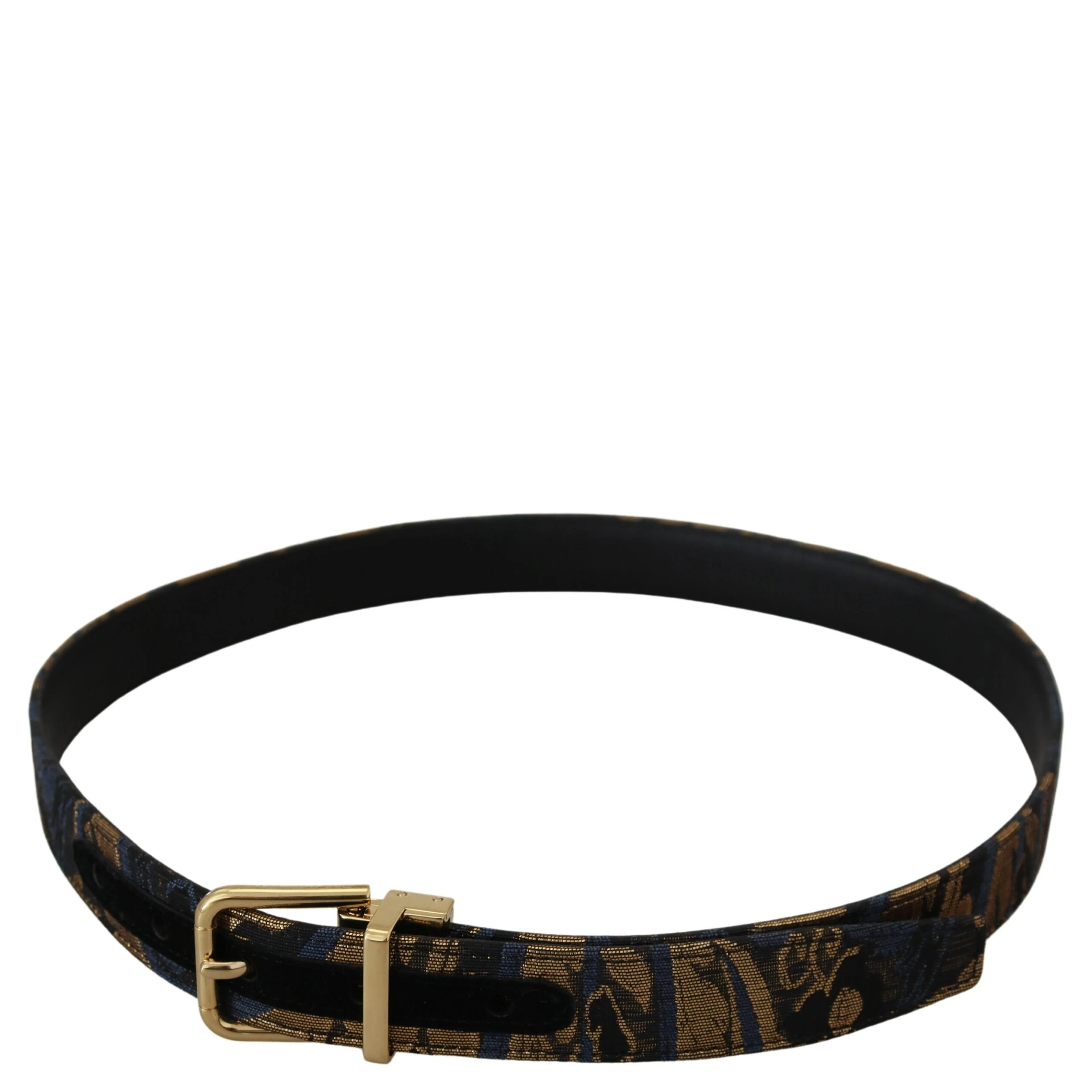 Multicolor Jacquard Leather Logo Buckle Belt