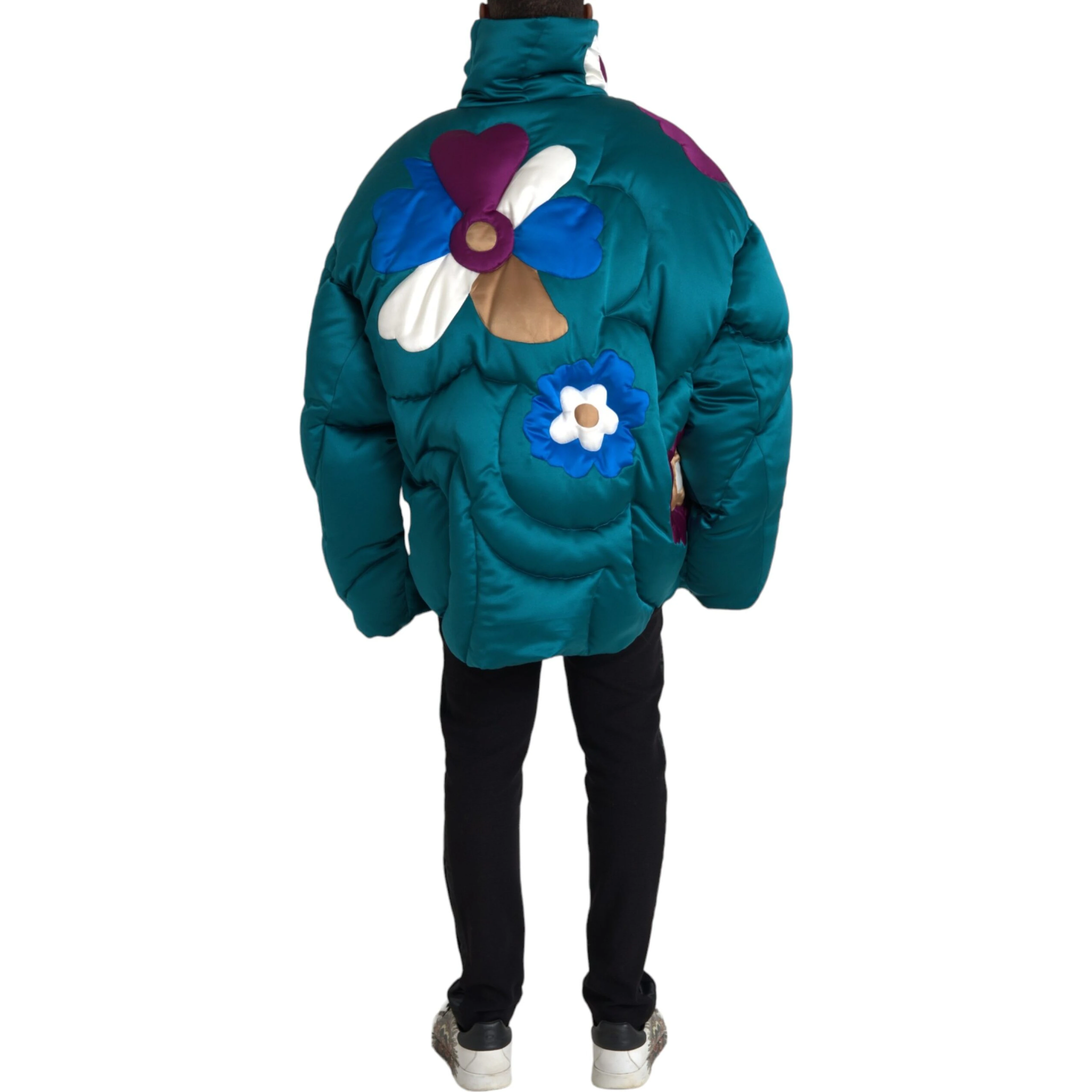 Multicolor Floral Windbreaker Puffer Jacket