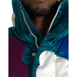 Multicolor Floral Windbreaker Puffer Jacket