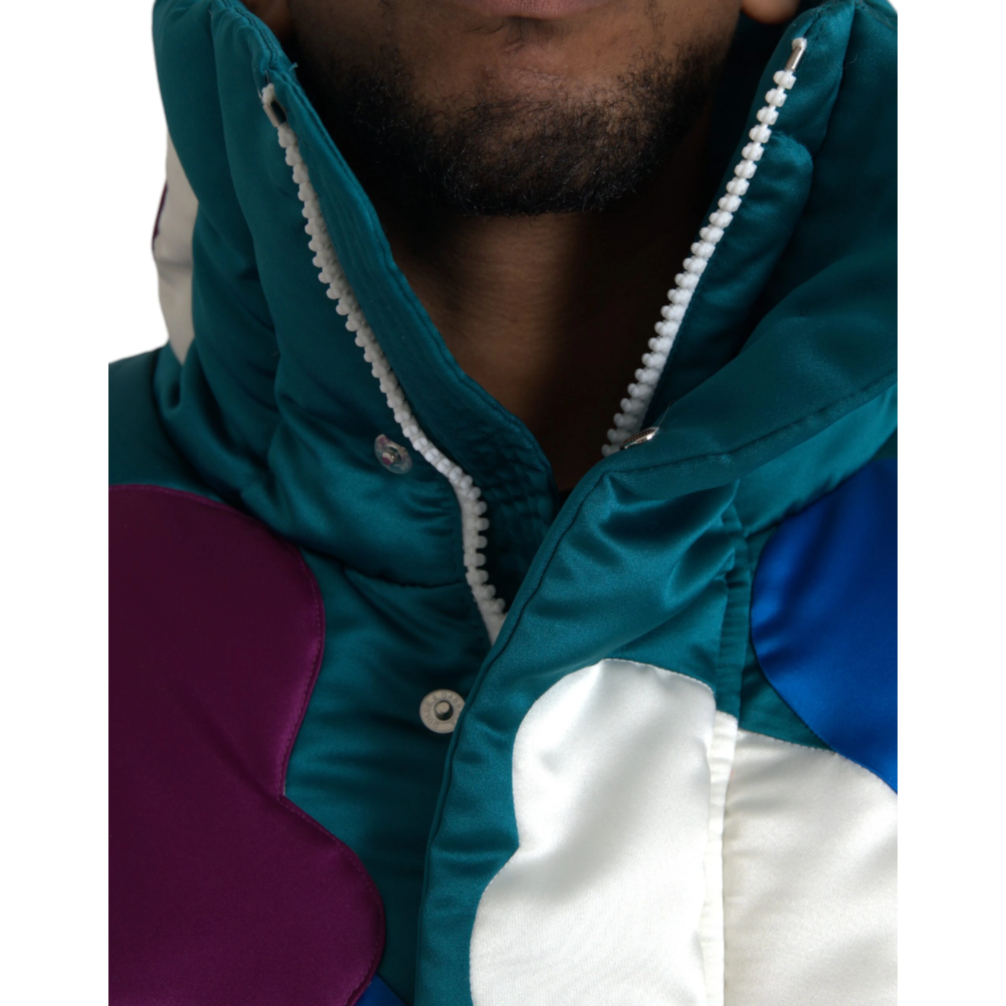Multicolor Floral Windbreaker Puffer Jacket