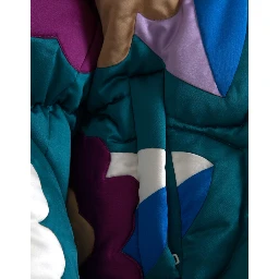 Multicolor Floral Windbreaker Puffer Jacket
