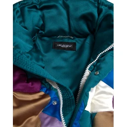 Multicolor Floral Windbreaker Puffer Jacket
