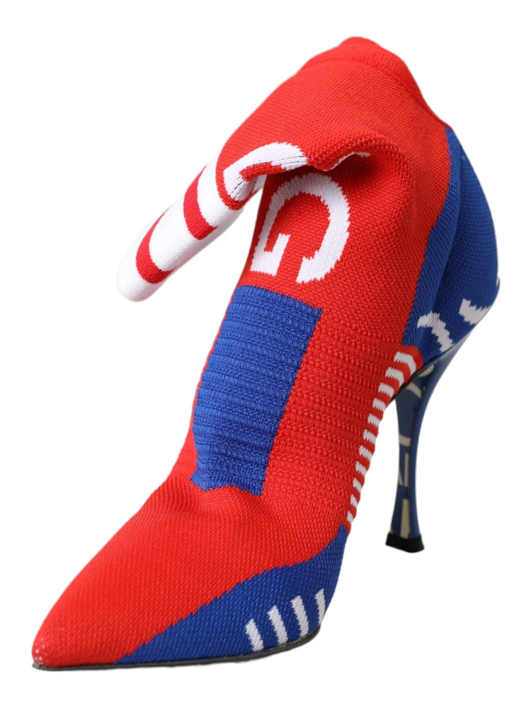Red Blue Stretch Sock Style Ankle Boots Logo Shoes alternative