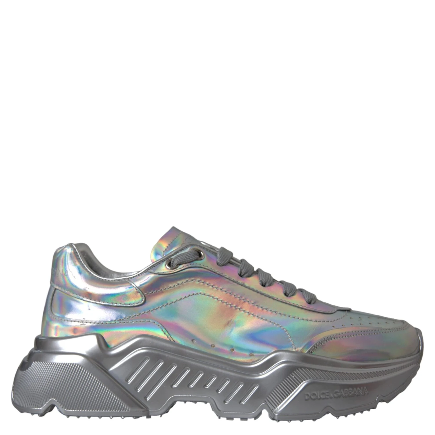 Silver Iridescent DAYMASTER Leather Sneakers Shoes