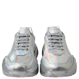 Silver Iridescent DAYMASTER Leather Sneakers Shoes