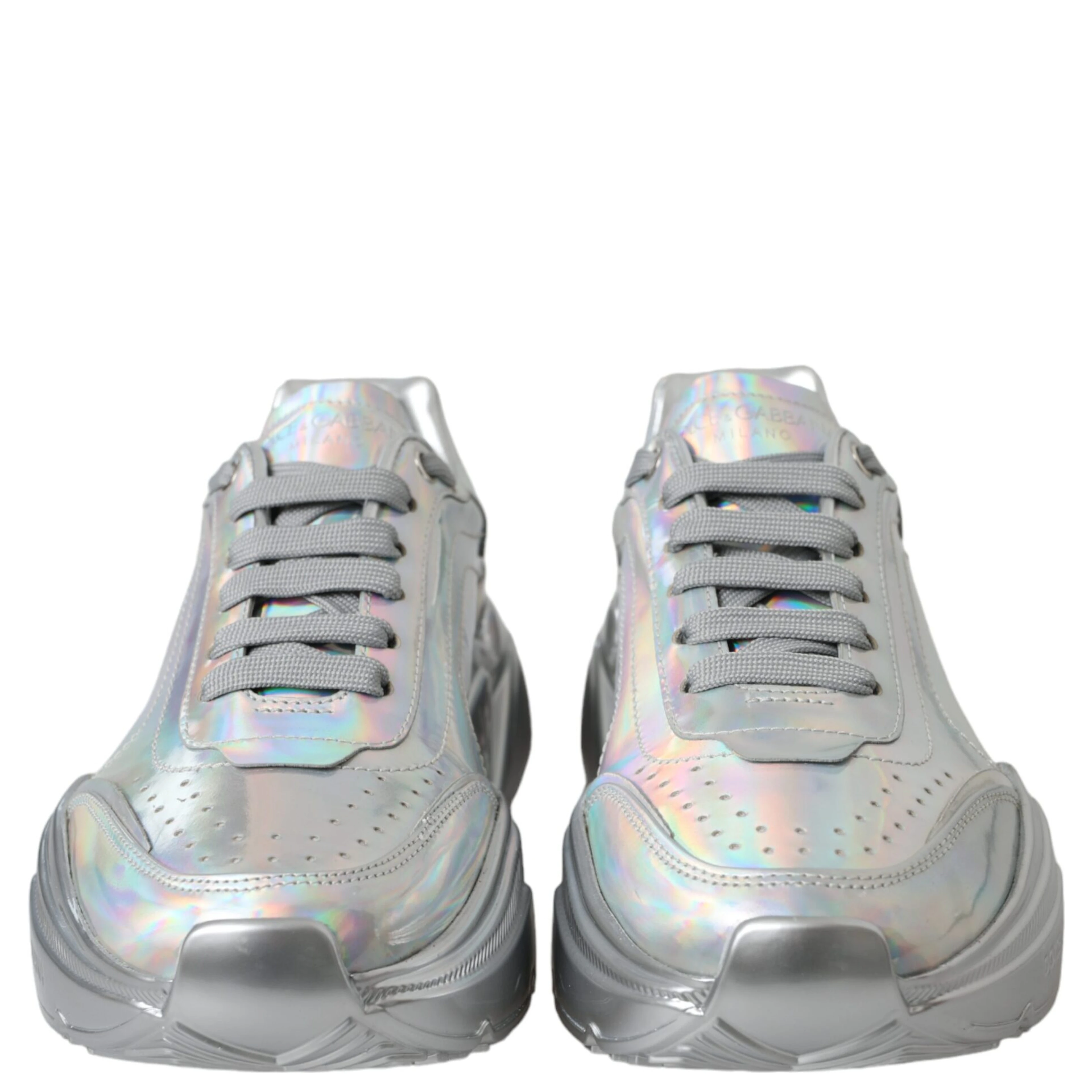 Silver Iridescent DAYMASTER Leather Sneakers Shoes