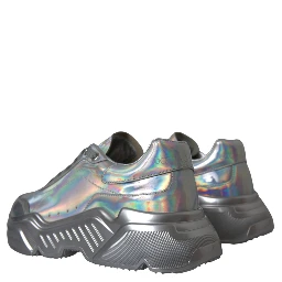 Silver Iridescent DAYMASTER Leather Sneakers Shoes