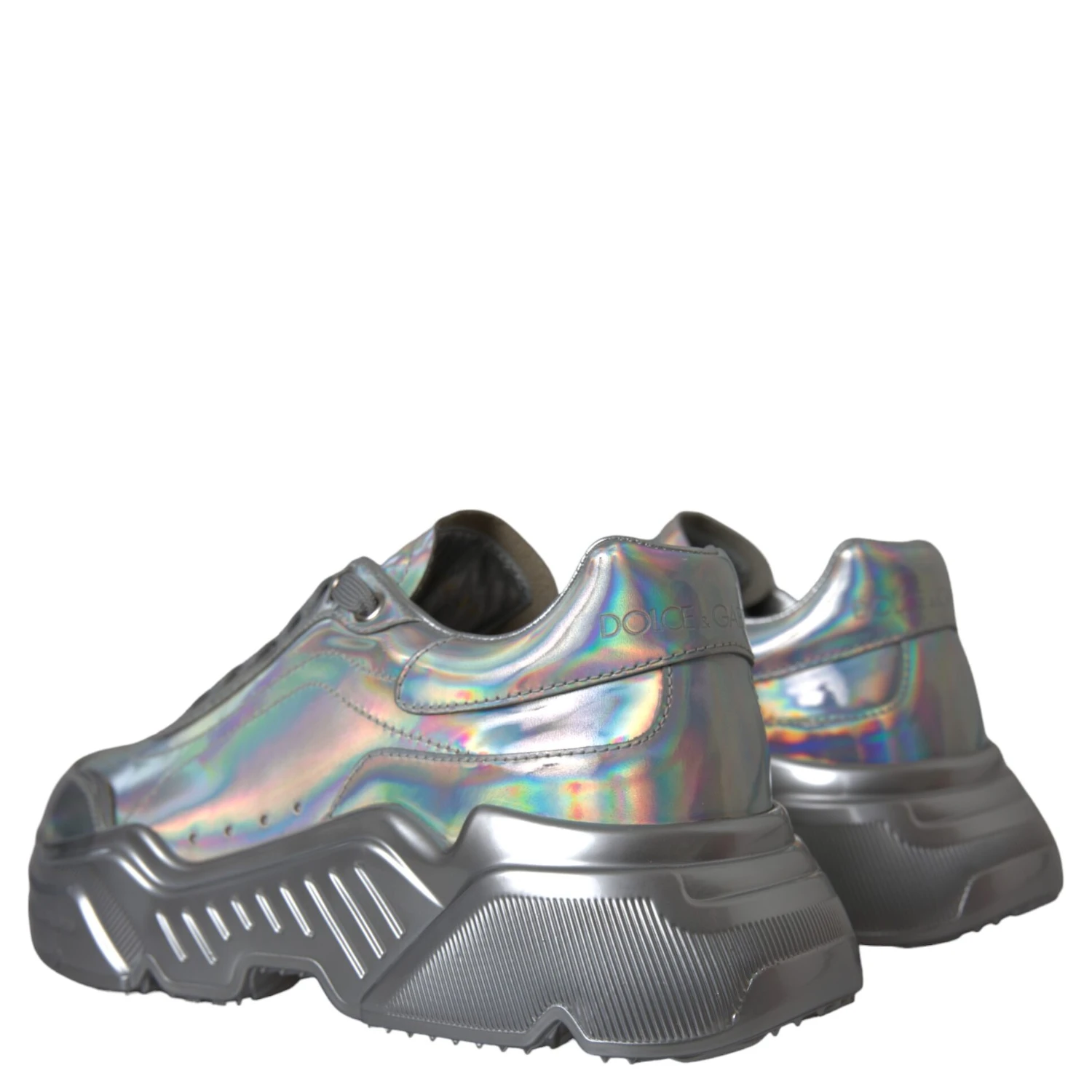 Silver Iridescent DAYMASTER Leather Sneakers Shoes