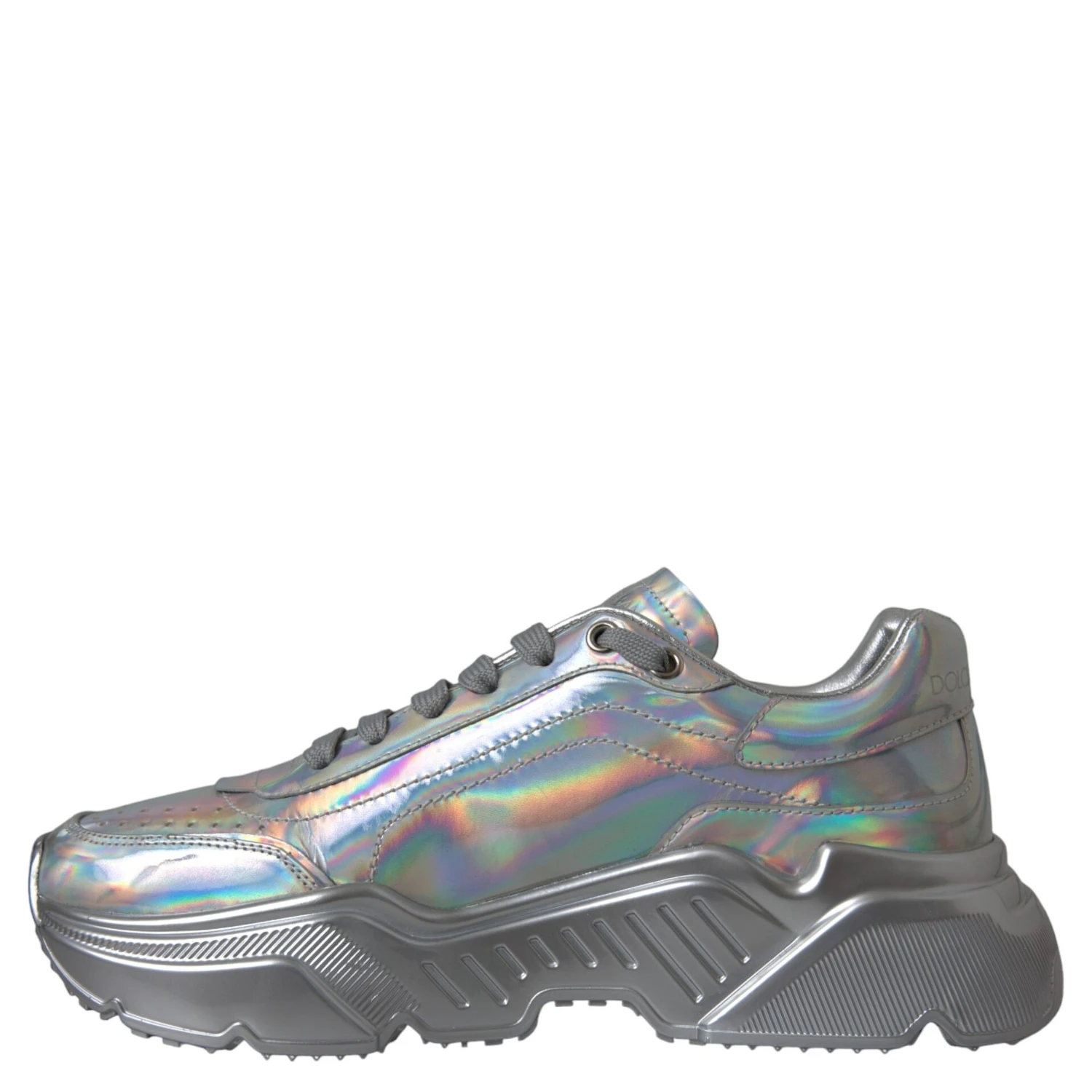 Silver Iridescent DAYMASTER Leather Sneakers Shoes