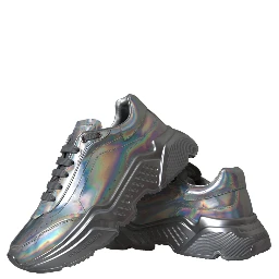 Silver Iridescent DAYMASTER Leather Sneakers Shoes