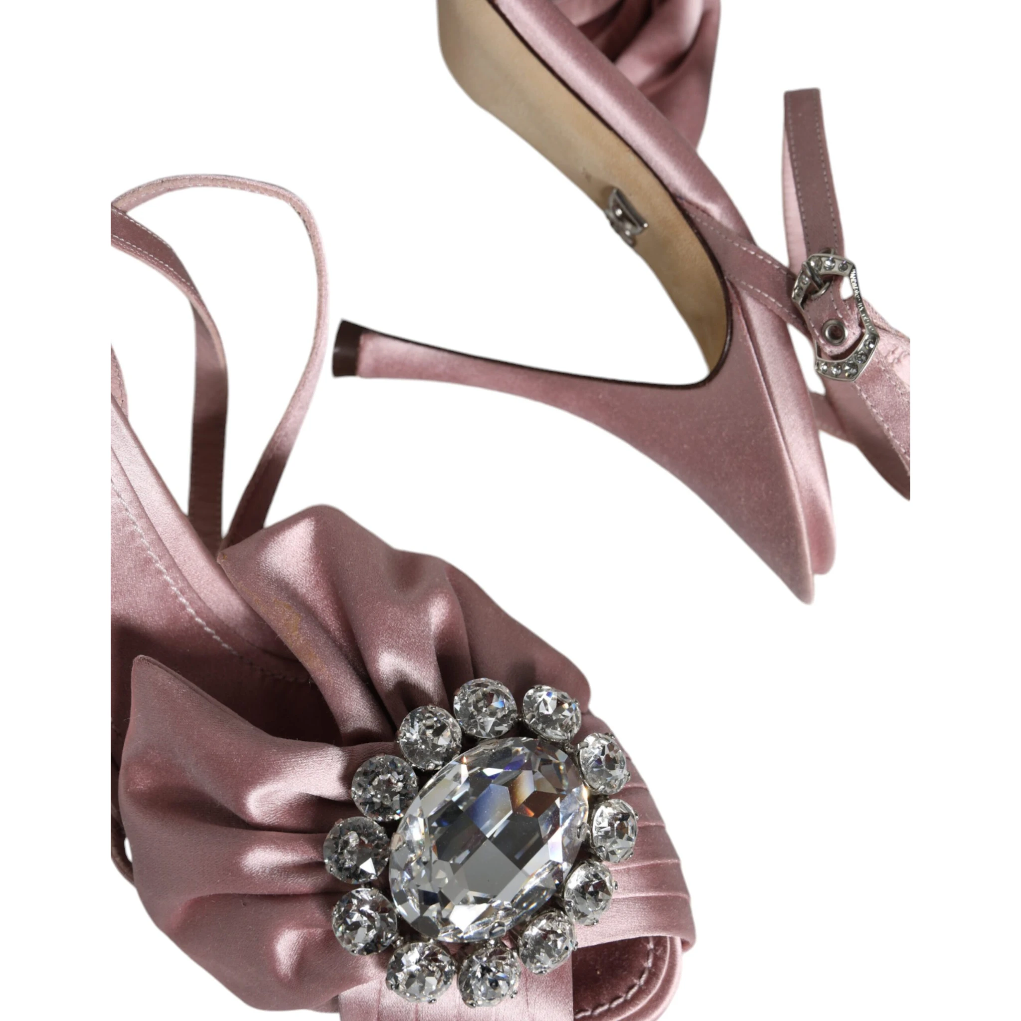 Pink Keira Crystal Heels Sandals Shoes