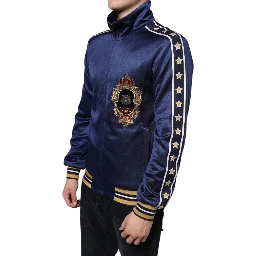 Blue Heraldic Patch Stripe King Bee Sweater