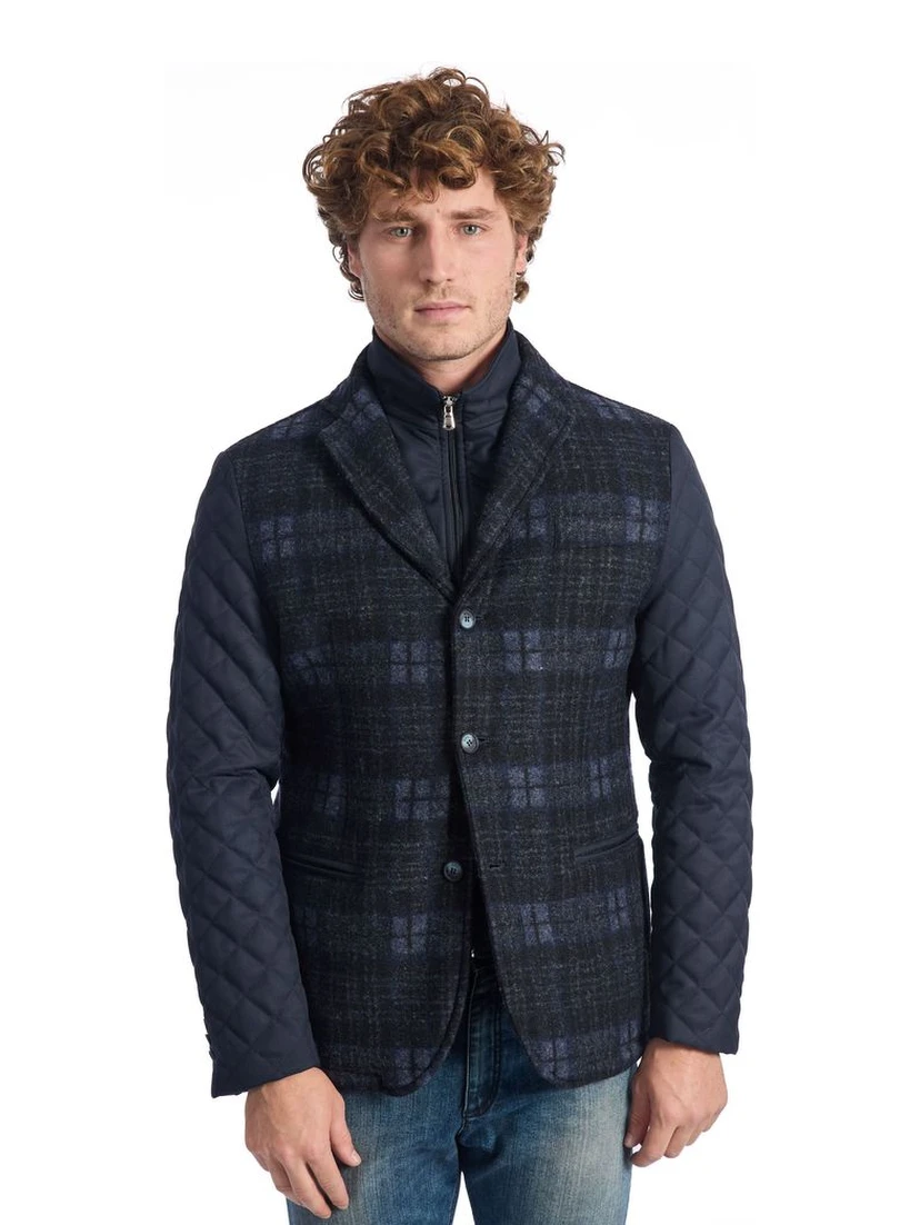 Blue Wool Jackets & Coat