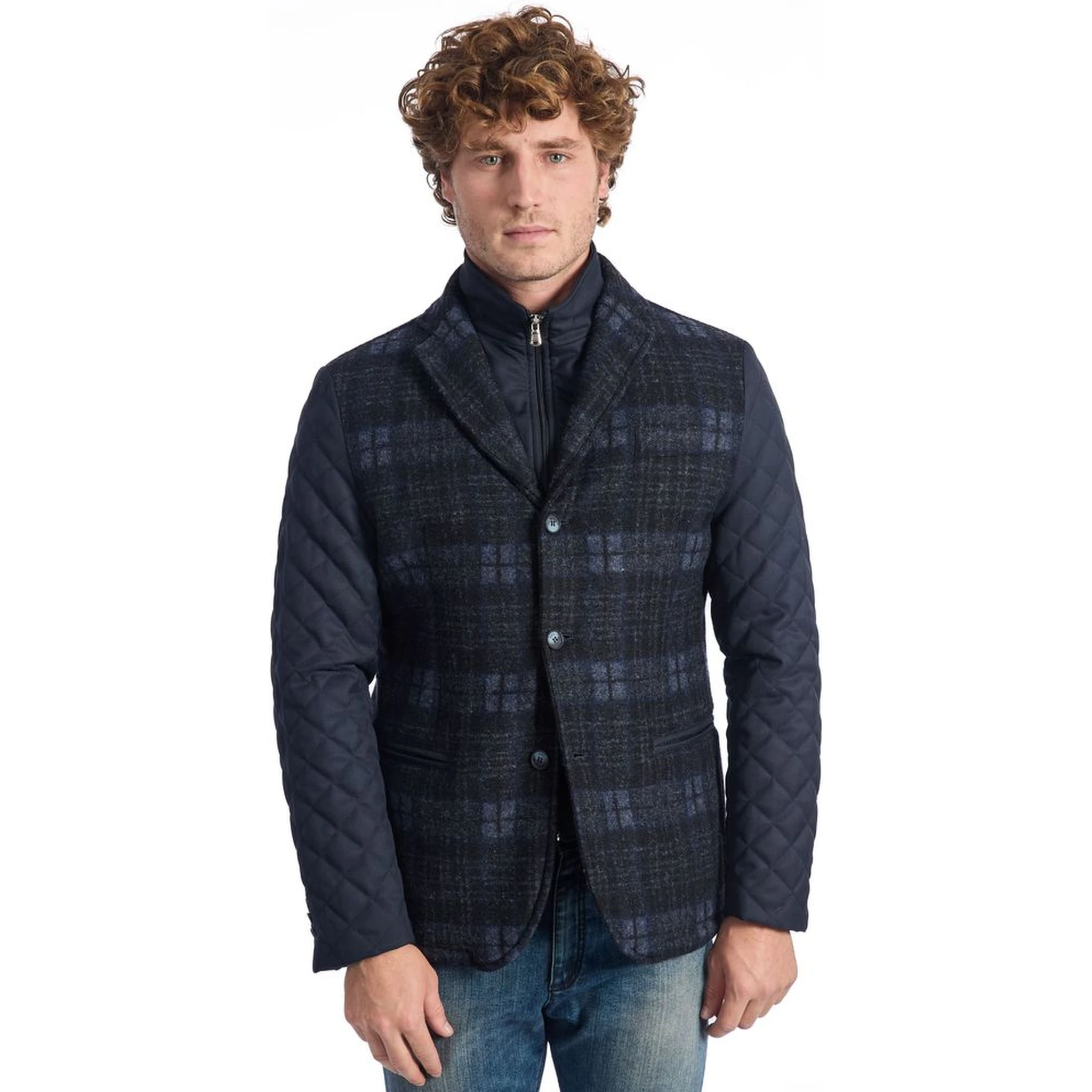 Blue Wool Jackets & Coat