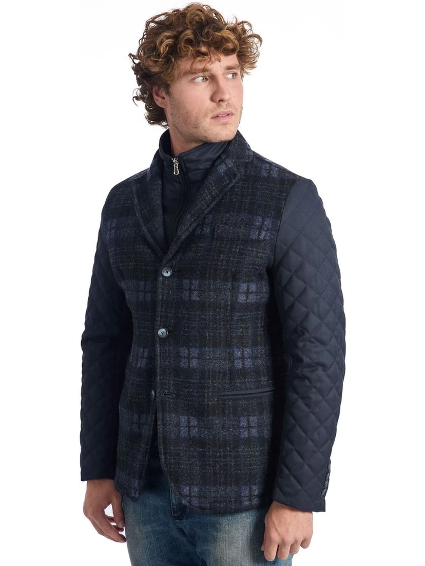 Blue Wool Jackets & Coat