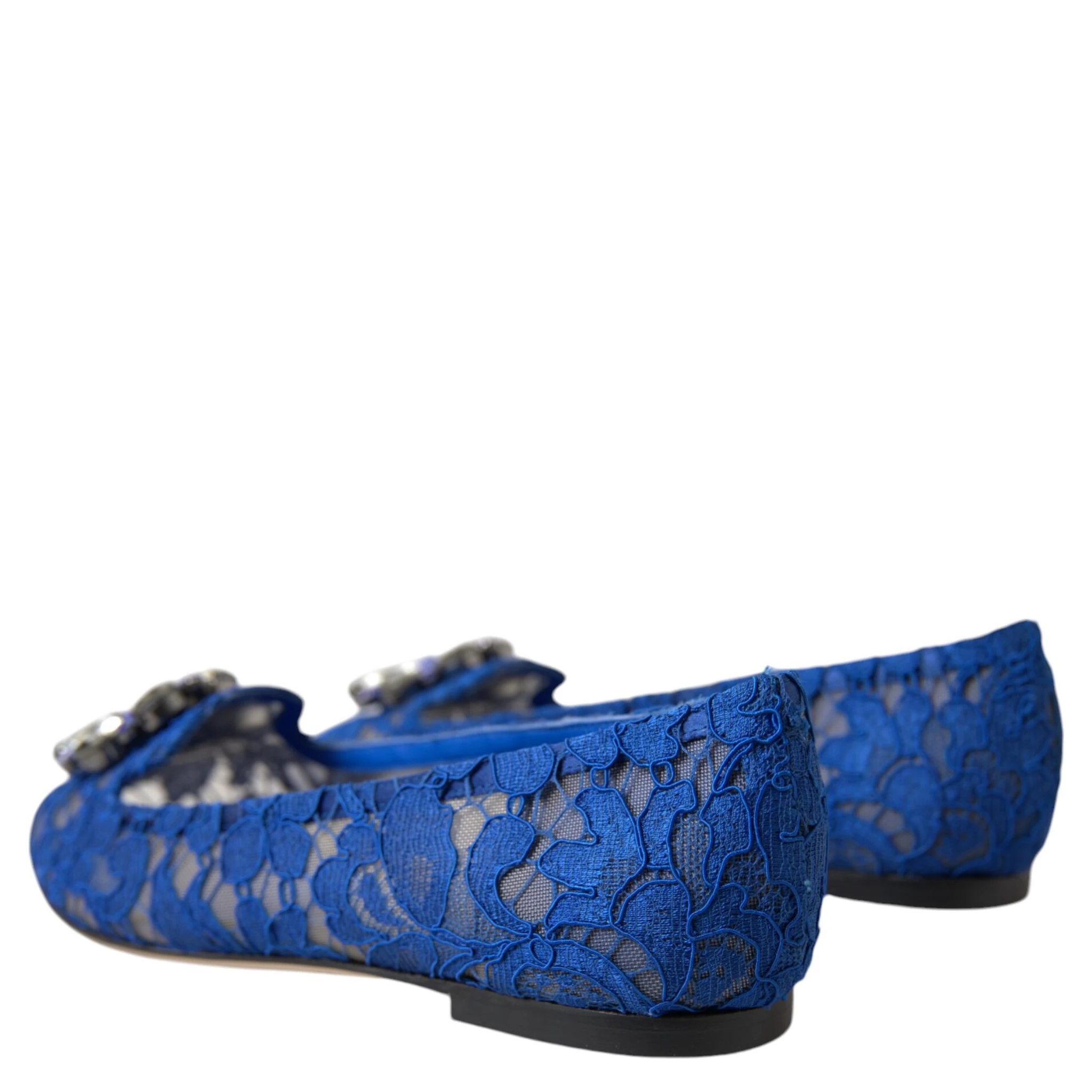 Blue Lace Crystal Ballet Flats Loafers Shoes