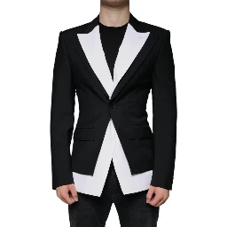 Black White Single Breasted Dress Blazer