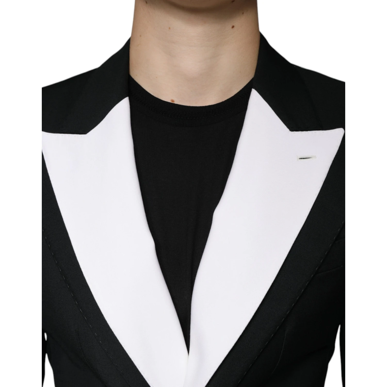 Black White Single Breasted Dress Blazer