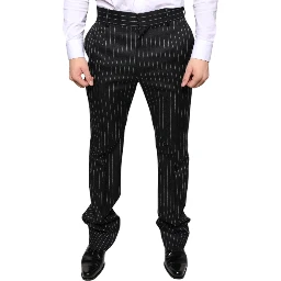 Black Stripes Skinny Men Dress Pants