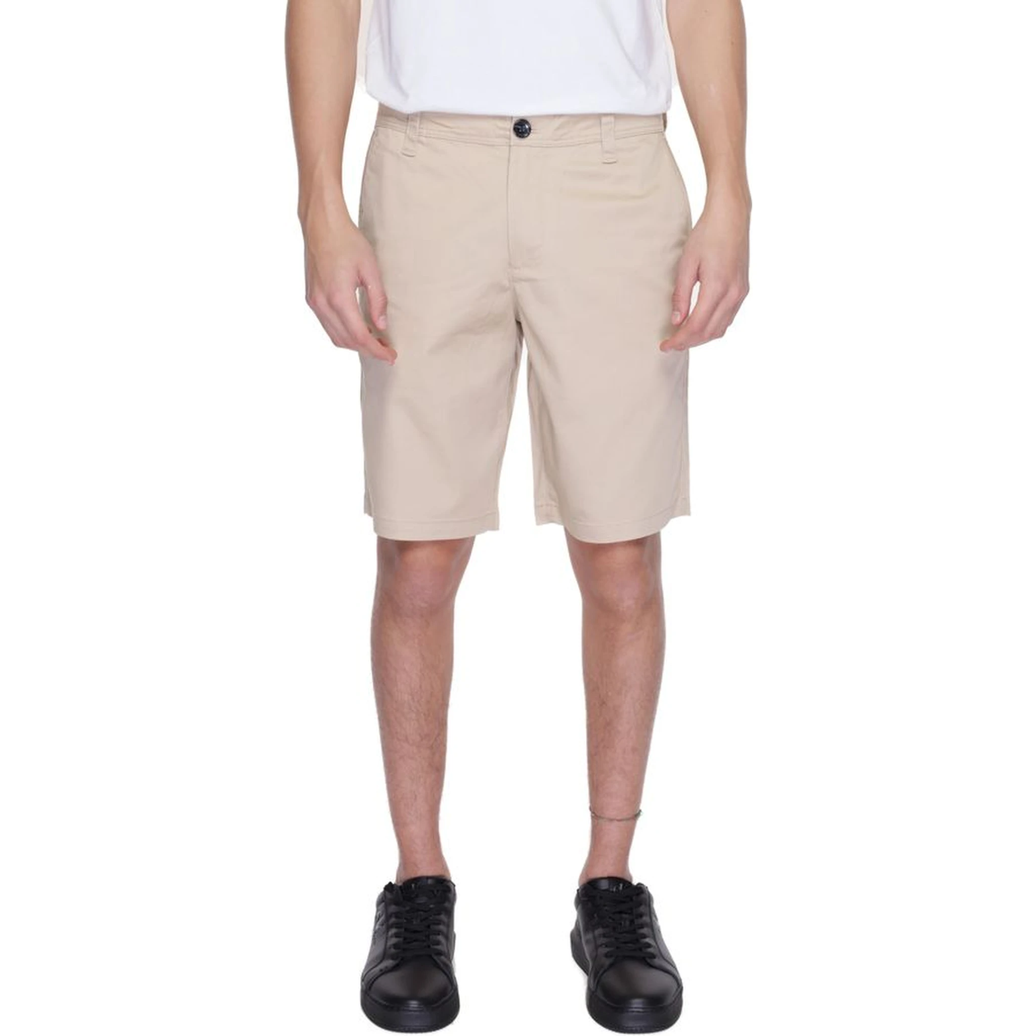 Beige Cotton Bermuda Shorts