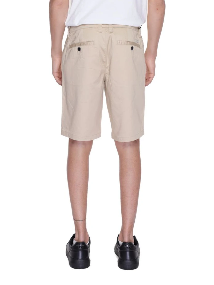 Beige Cotton Bermuda Shorts